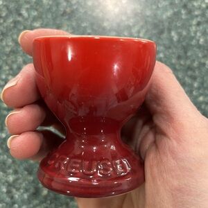 Le Creuset footed egg cup in Cerise
